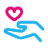 Wellness hand and heart icon